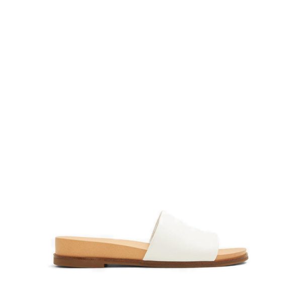 Elina Flat Sandals - White Discount