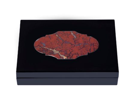 Crystal box with antique marble “Red jasper  Discount