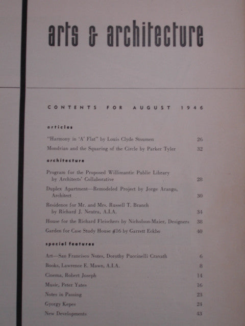 Book: Arts & Architecture, August 1946 Fashion