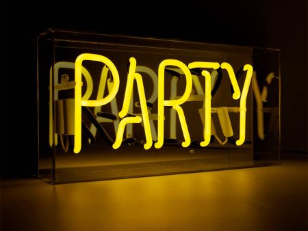 Yellow  Party  Acrylic Box Neon Light Online now