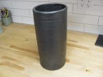 Zanesville Pottery 6  diameter x 12  tall Black Matte Glazed Cylinder vase Homespun Line 4012 Supply