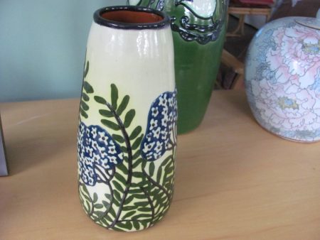 Ceramics: Max Lauger VaseWhite Floral on Sale