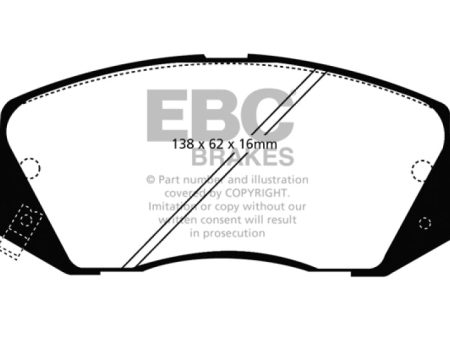 EBC 15+ Hyundai Sonata 1.6 Turbo (Elec Park Brake) Ultimax2 Front Brake Pads Online now