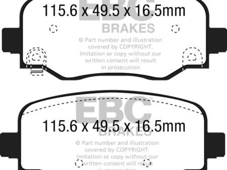 EBC 15+ Fiat 500X 1.4 Turbo Ultimax2 Rear Brake Pads Discount