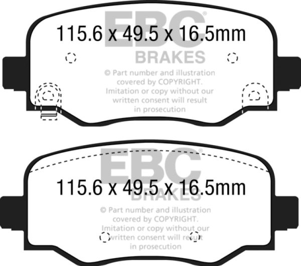 EBC 15+ Fiat 500X 1.4 Turbo Ultimax2 Rear Brake Pads Discount